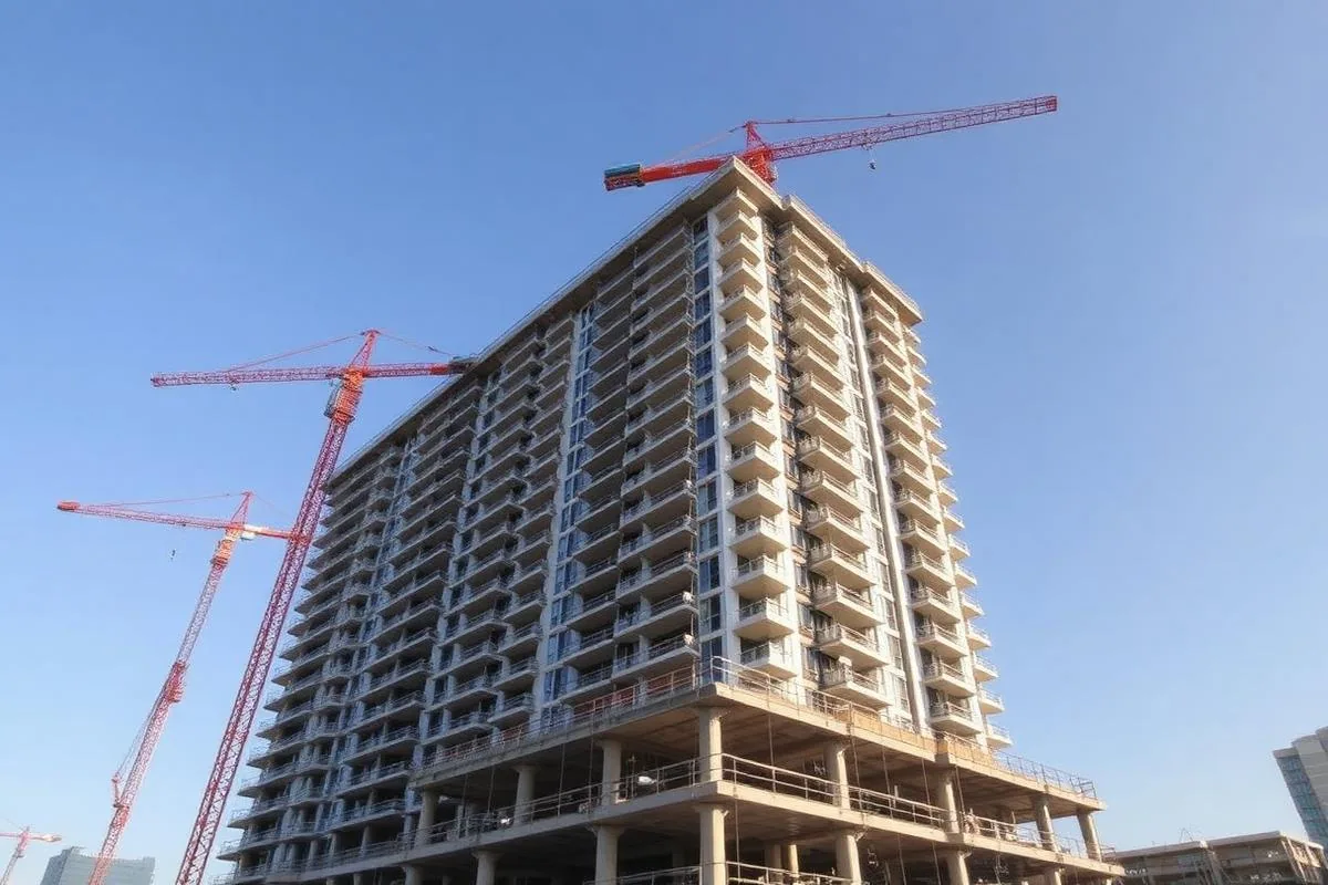 Edificio de obra nueva en construccion