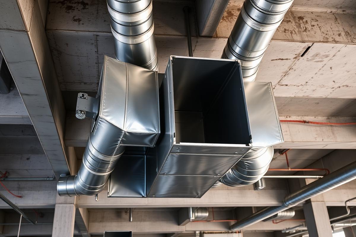 Conductos de climatización instalados en obra